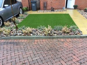 Example of artificial grass installed