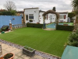 Previous example of artificial grass in garden